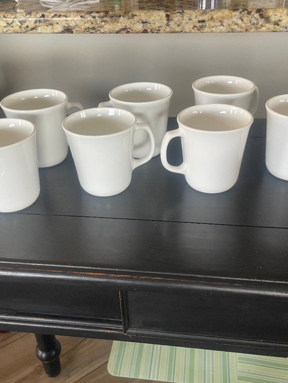 CORNING white mugs, set of 2